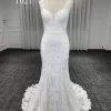 Embroidery Lace Back Mermaid Dress T021 - Image 5