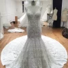 Luxurious Sequin V Neck Low Back Mermaid Wedding Dress TN125 - Image 3