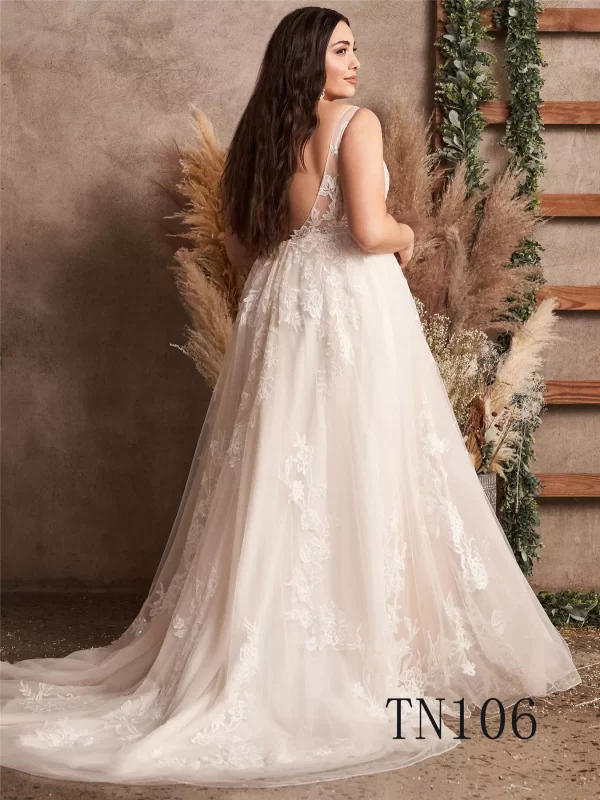Premium Custom Made Sleeveless Applique A Line Dress TN106 - Image 2