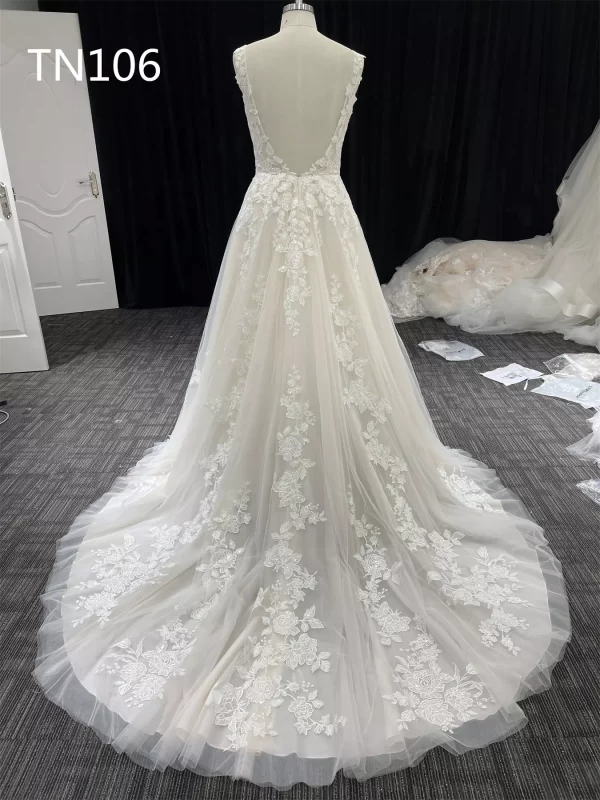 Premium Custom Made Sleeveless Applique A Line Dress TN106 - Image 4