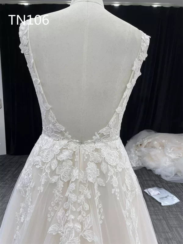 Premium Custom Made Sleeveless Applique A Line Dress TN106 - Image 6