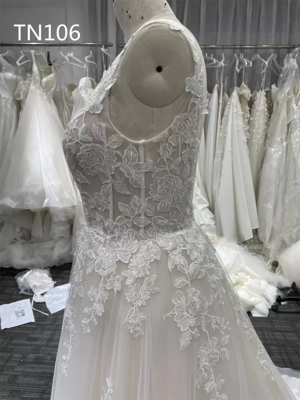 Premium Custom Made Sleeveless Applique A Line Dress TN106 - Image 7