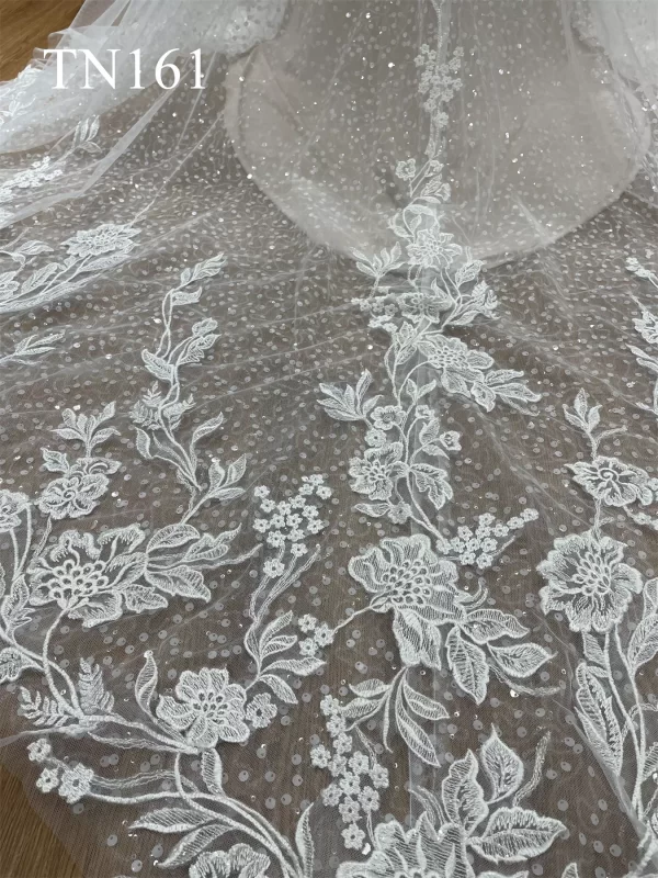 Capped Sleeve Sparkling Tulle Big Floral Mermaid Dress TN161 - Image 6