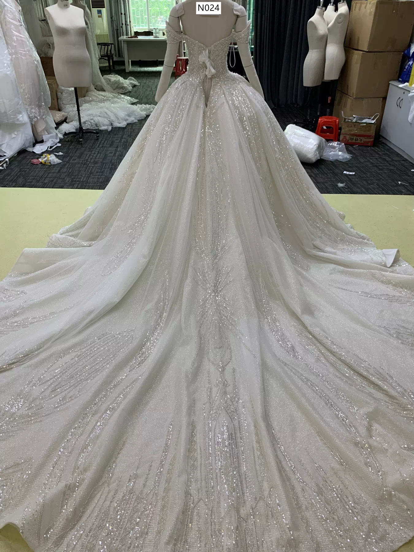 Luxury Ruffled Heavy Beaded Ball Gown Wedding Dress – Mermaid Bridal
