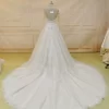 Simple Long Sleeve A Line Wedding Gown N020 - Image 2