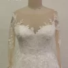 Simple Long Sleeve A Line Wedding Gown N020 - Image 7