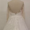 Simple Long Sleeve A Line Wedding Gown N020 - Image 8