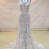 Embroidery Lace Back Mermaid Dress T021