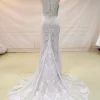 Embroidery Lace Back Mermaid Dress T021 - Image 2