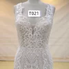Embroidery Lace Back Mermaid Dress T021 - Image 3