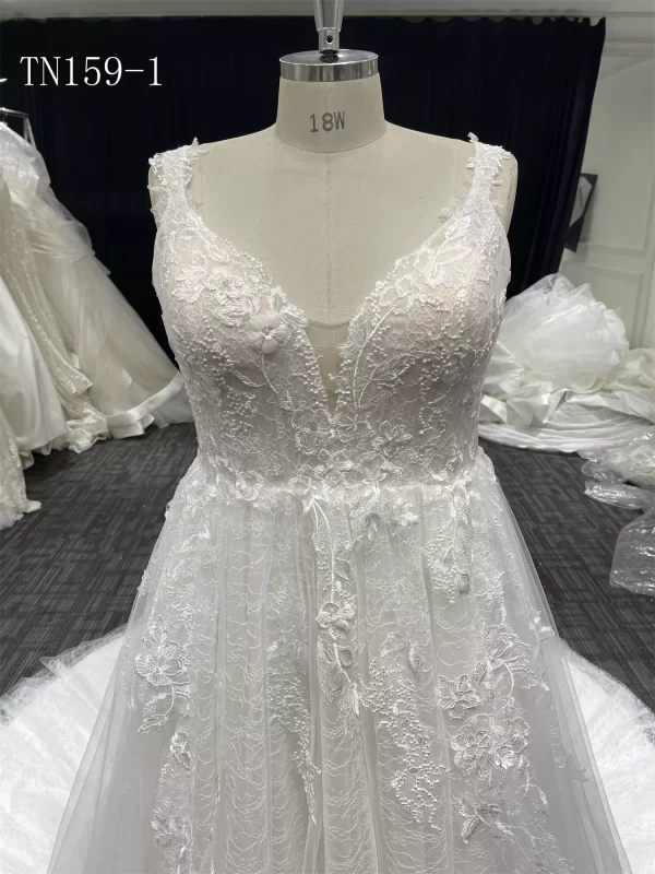 Beautiful Lace String Tulle A Line Wedding Dress TN159-1 - Image 3