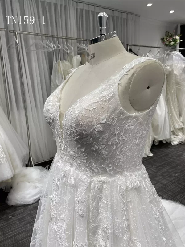Beautiful Lace String Tulle A Line Wedding Dress TN159-1 - Image 5