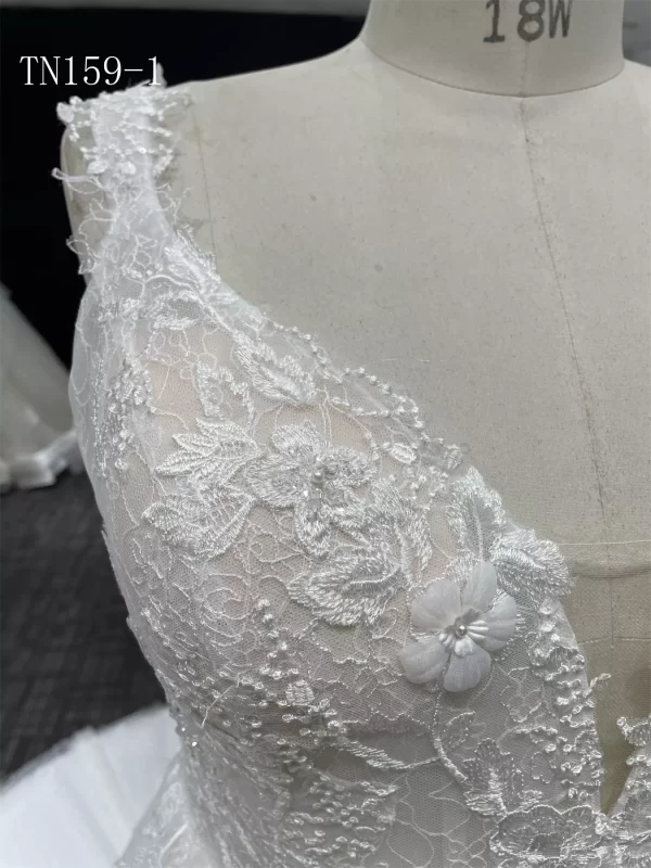 Beautiful Lace String Tulle A Line Wedding Dress TN159-1 - Image 6