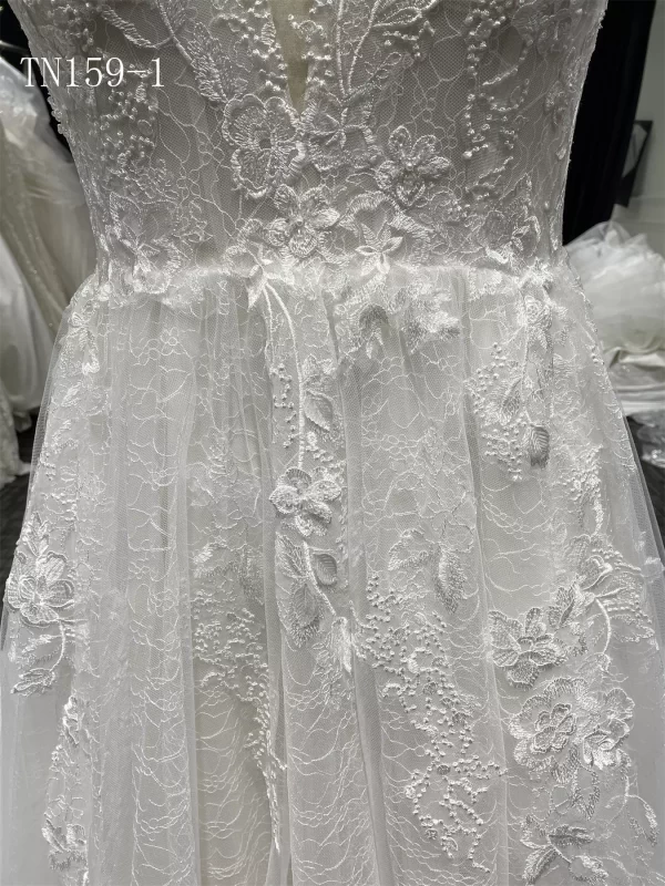 Beautiful Lace String Tulle A Line Wedding Dress TN159-1 - Image 7