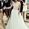 Premium Custom Made Capped Sleeve Chiffon A Line Dress TN105 - Image 2