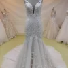 Sexy Deep V Neck and Deep Open V Back Mermaid Dress TN082