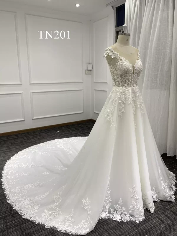 Stunning Lace Sparkling Tulle A Line Dress TN201