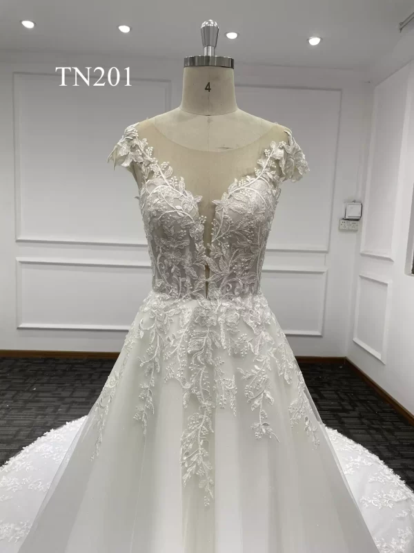 Stunning Lace Sparkling Tulle A Line Dress TN201 - Image 3